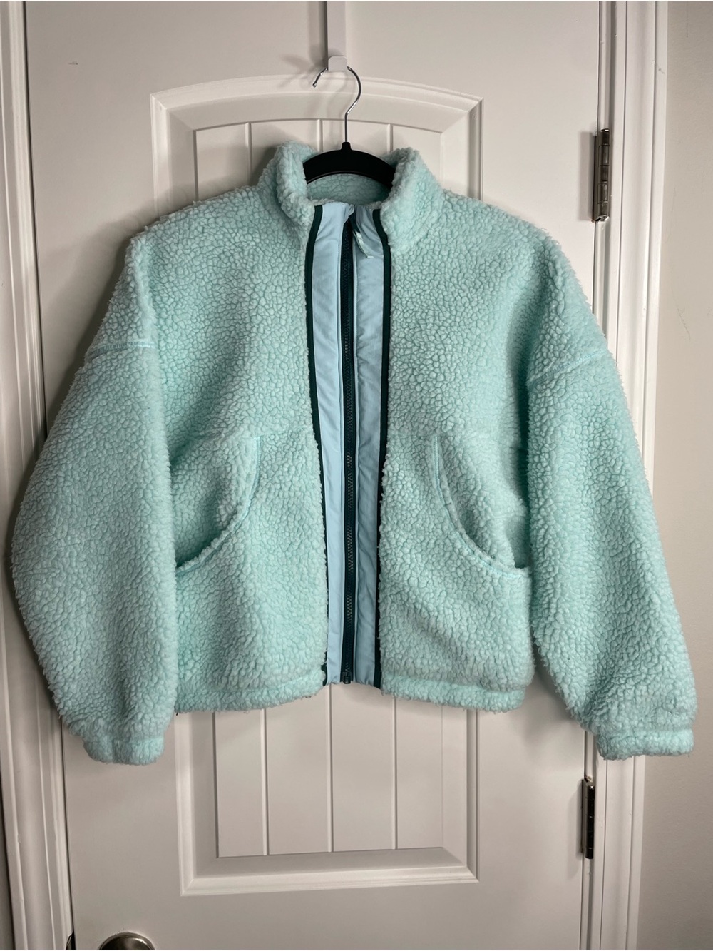 DSG Girls Light Aqua Teddy Sherpa Zip Jacket